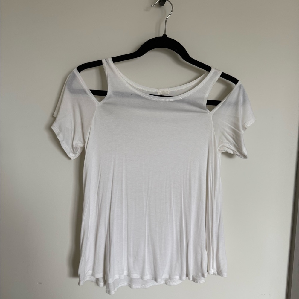 Garage White Cold Shoulder Tee